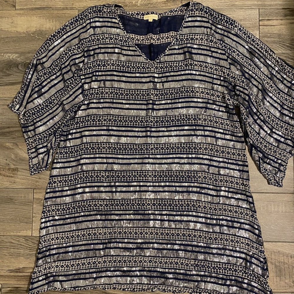 Ruby Yaya Size Large Dress Tunic Boho Sequin Embroidered Beach Cover Up